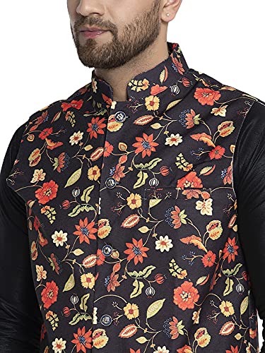 Image of BENSTOKE Mens Silk Blend Kurta Pajama and Waistcoat set