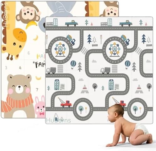 Tappeto Gioco Neonati 127x127 Cm - Spessore 2 Cm, Antiscivolo, Pieghevole, Arcobaleno Boho - Foto 3