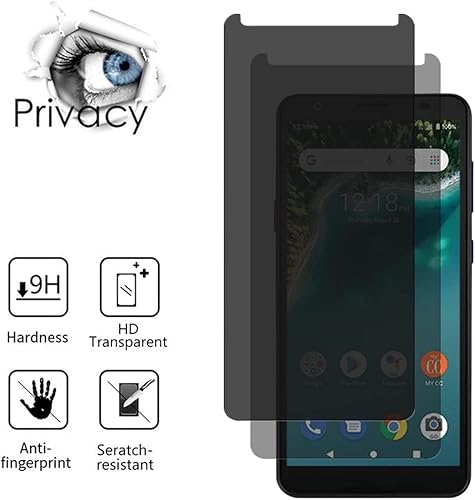 Miniatura 2 de Protector de pantalla de privacidad para ZTE Avid 589 (2 unidades), no cobertura completa, vidrio templado, antiarañazos, antiarañazos, dureza 9H,