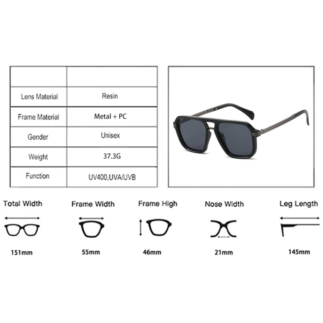 Gafas de sol vintage con doble puente y lentes degradadas UV400, ideales para exteriores y a la moda.