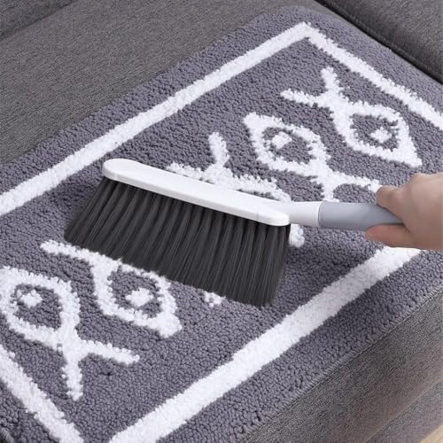 Image of Plastic Dust Removal Brush | Microfibre Bristles | All Purpose Dusting Brush | Semi Hard Long Bristle for Carpet, Keyboard, Home, Hotel and Household (White)