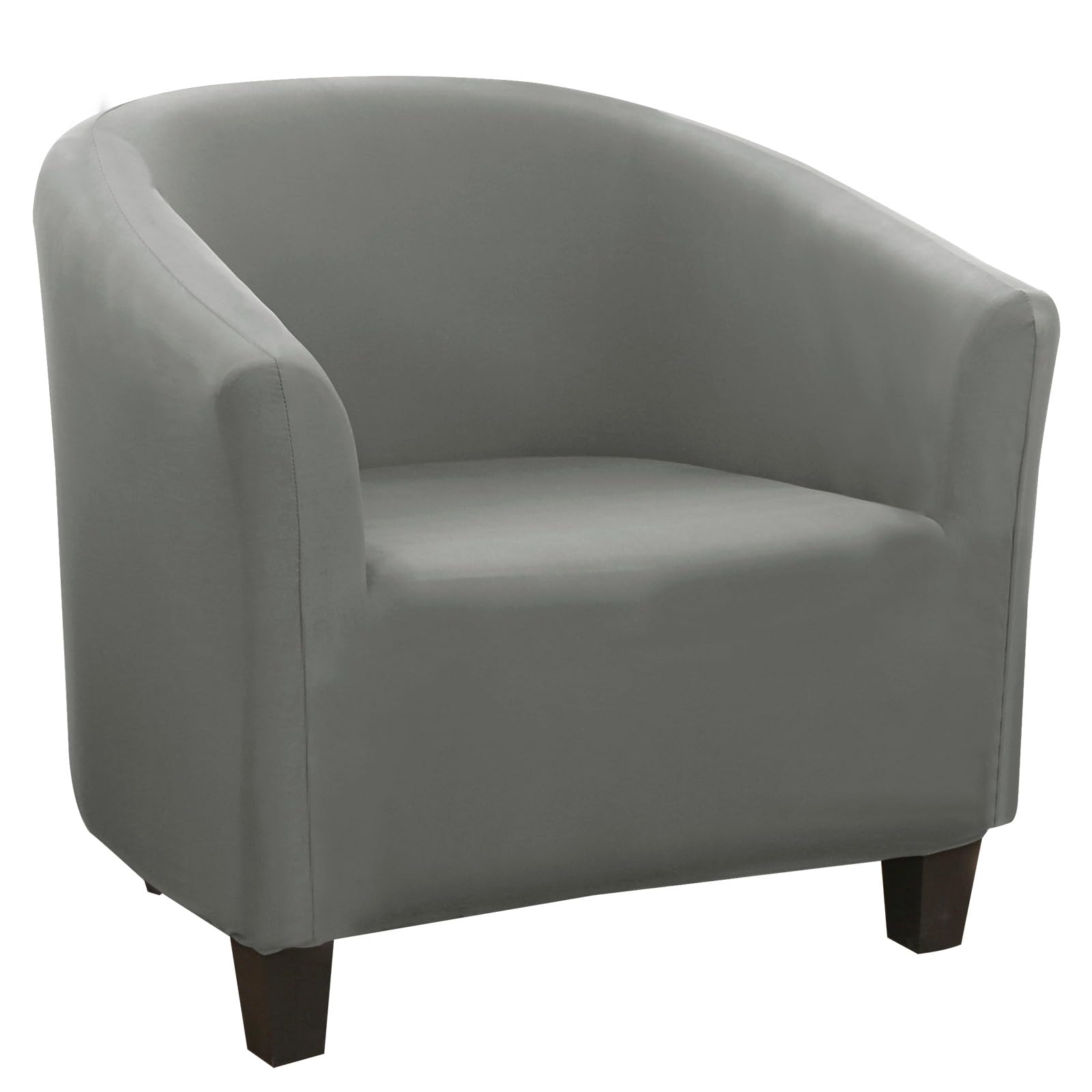 SearchI Club Chair Slipcover Stretch Barrel Chair Covers Solid Color Tub Chair Slipcovers Spandex Armchair Sofa Cover Removable Couch Furniture Protector Arm Chair Cover for Living Room (Pure Grey)