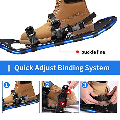 image for Qdreclod 25/27/30 Inches Light Weight Snowshoes for Women and Men, Non