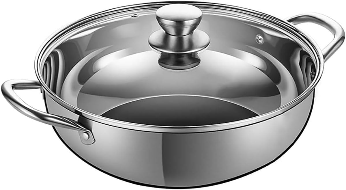 Plat de service en acier inoxydable profond de 9.5cm pour eviter les eclaboussures