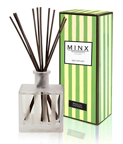 MINX Fragrances Lavender Ylang Ylang Oil Reed Diffuser Set for Stress Relief - Lavender, Orange, Lemon, Jasmine and Ylang Essential Oils - Made in The USA