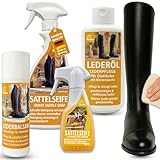 EMMA Lederfett farblos Set – Sattelseife + Lederbalsam + Lederöl I Lederpflege für...