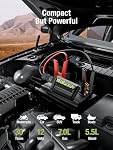 YESPER 1500A Motorcycle Battery Booster Jump Starter, 12V Car Booster Pack(Up to 7L Gas and 5.5L Diesel Engine), Portable Mini Battery Pack Power Bank Jump Box with LED Light & Jumper Cable