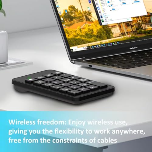 Loonasa Wireless Number Pad With Battery, Enhanced Efficiency With 23 Keys Numeric Keypad Upgraded Version Of 10 Key Usb Keyboard Financial Accounting Numpad For Laptop thumb #1