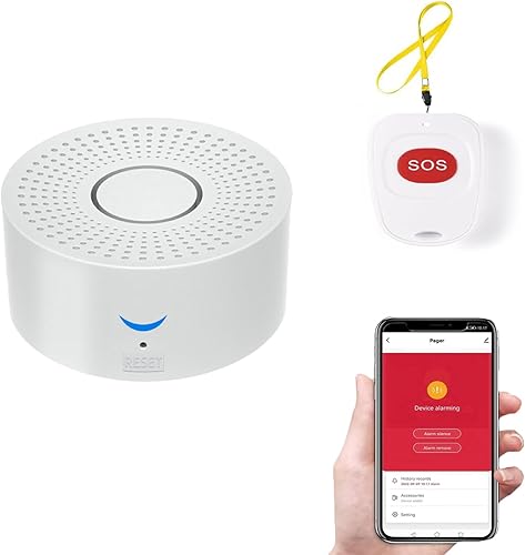 Sistema de botón de llamada inteligente WiFi para cuidadores, alarma personal inalámbrica, llamada de emergencia, llamada de emergencia, localizador