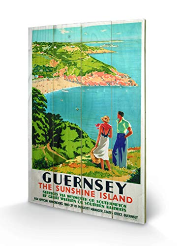 Pyramid International Guernsey Wood Print, Multi-Colour, 40 x 59 cm
