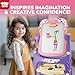 TOY Life Toddler Easel for Girls, Double Sided Adjustable Art Easel with Painting Accessories for Toddler Girl 2-4 Years, Magnetic Rotatable Drawing Chalkboard for Kids Ages 4-8 -Pink