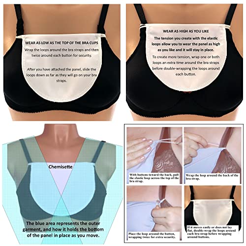 Modesty Panel Cleavage Cover Soft Lace on Silky Poly 5 Sizes3