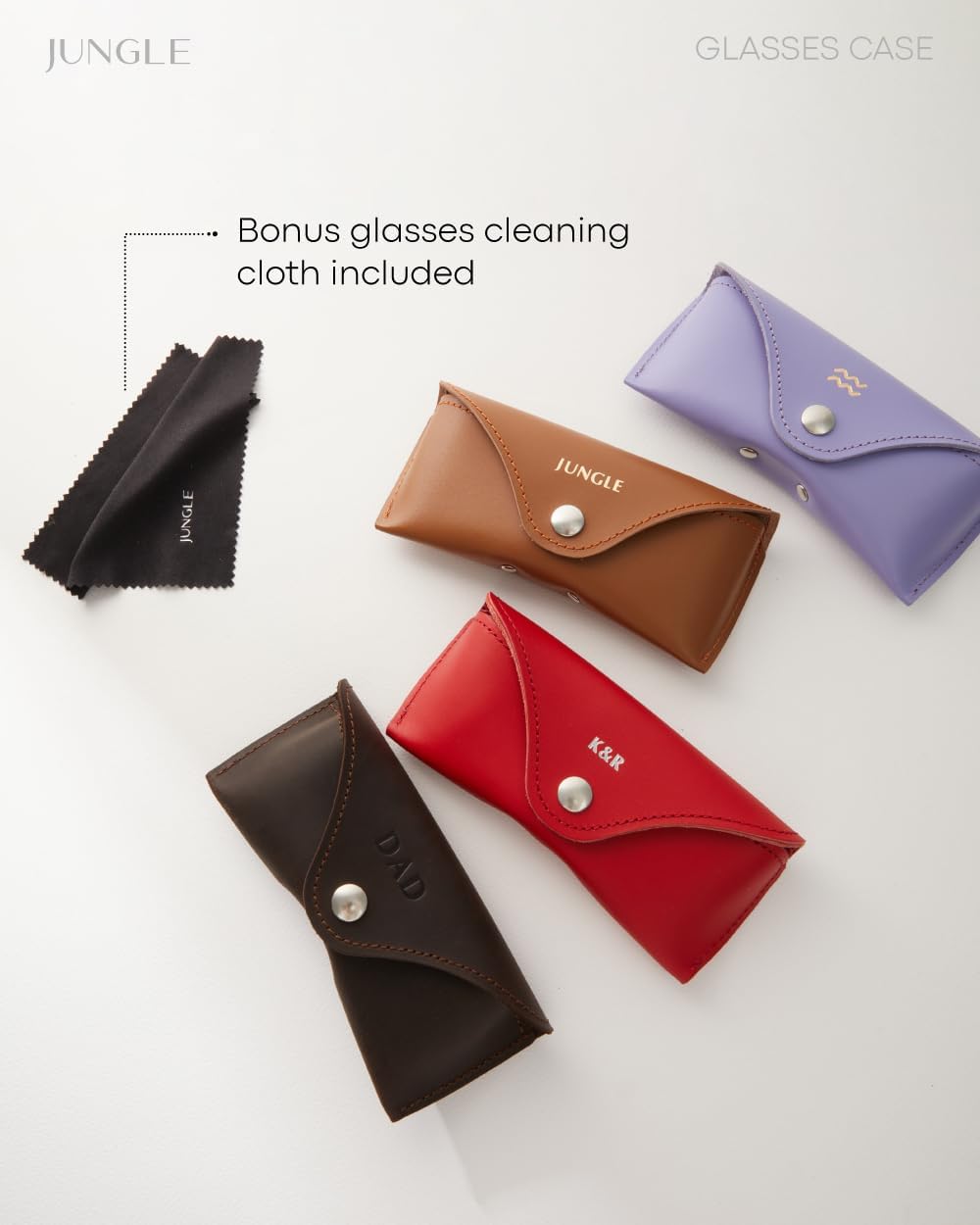 Personalized Genuine Leather Sunglasses Case, Hard Glasses Cases for Men and Women