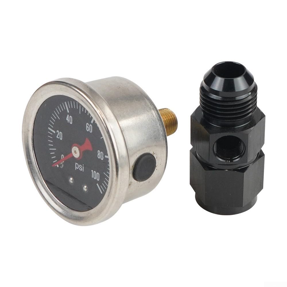 Regolatore di pressione del carburante, 0-100 Psi, 1/8" per adattatori NPT e AN4-AN12, struttura in acciaio inossidabile per sistemi diesel e automobilistici (AN8)
