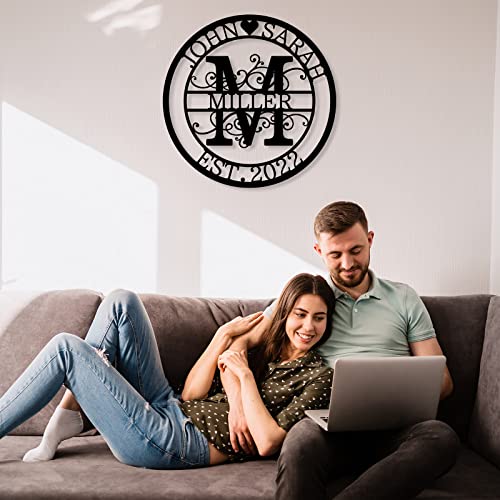 Personalized Last Name Metal Signs - Custom Metal Signs - Split Letter Monogram Sign - Family Name Sign- Metal Wall Art - Outdoor Metal Sign - Housewarming Gift For Couple - Personalized Anniversary Wedding Gift #TOP3