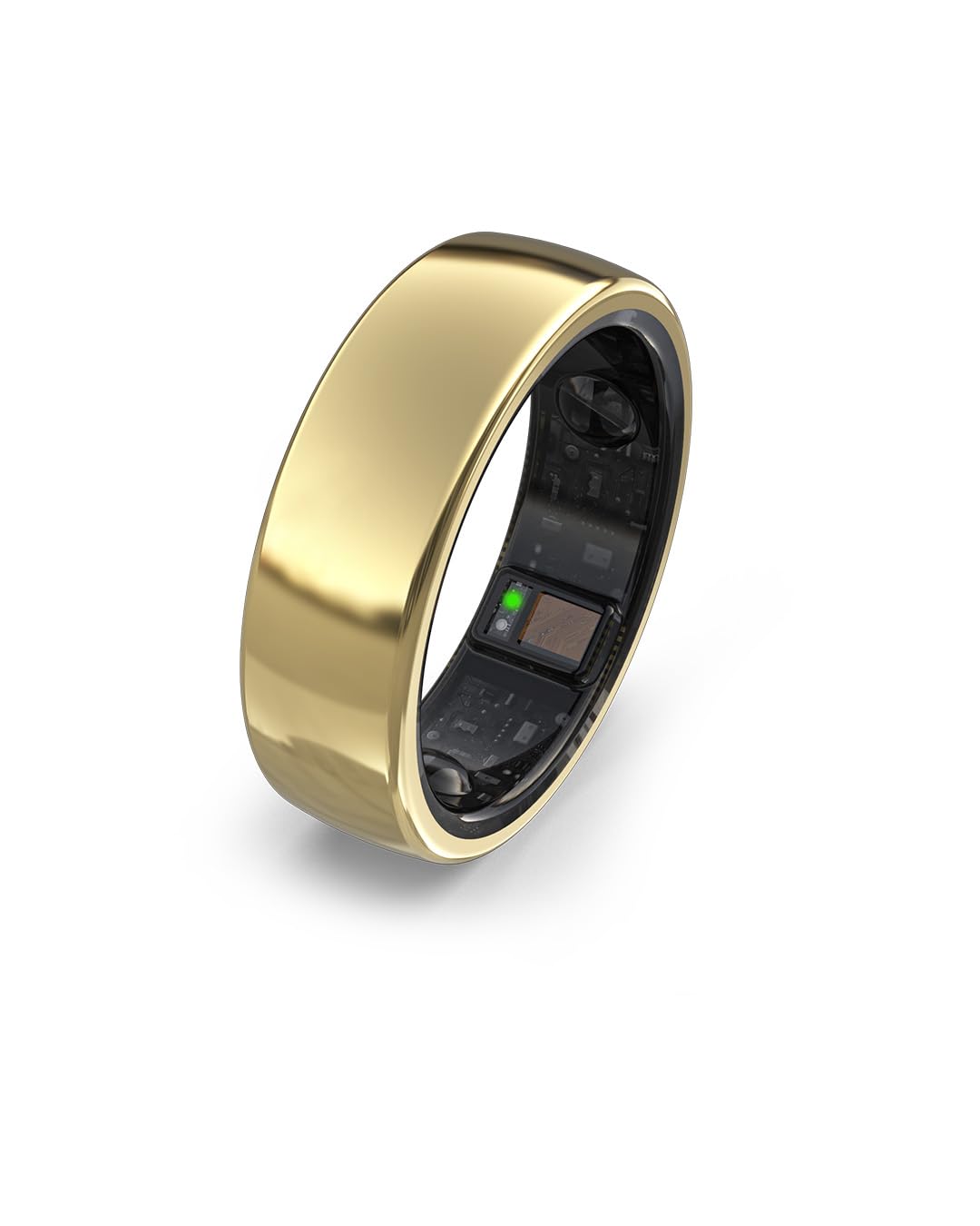aaboring, health & fitness tracker smart ring, advance sleep monitoring, stress & activity tracking, titanium, ip68 waterproof (us size no 8, wireless - glittering gold)