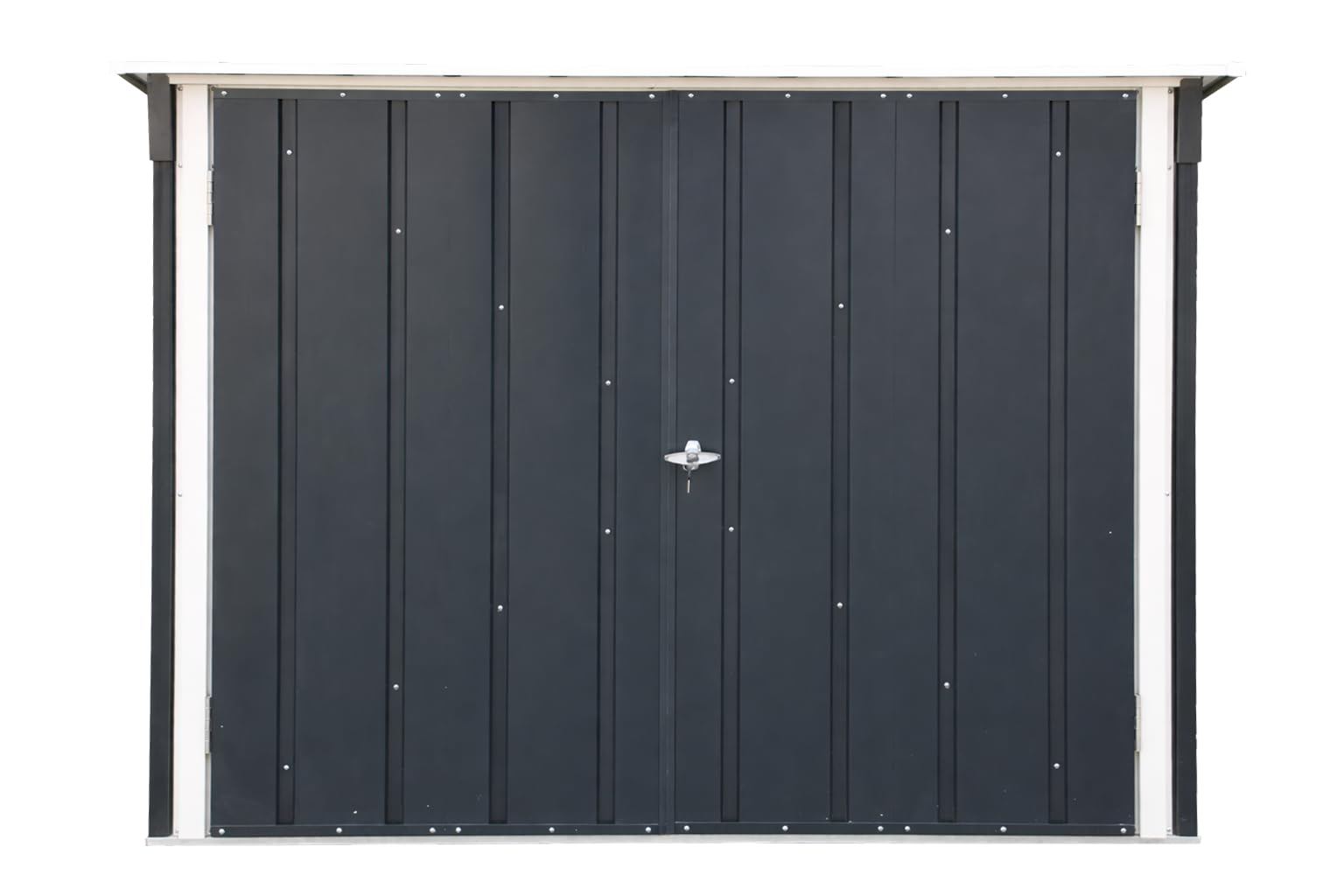 Duramax Fahrradschuppen für 2, Fahrradgarage mit komplett breiten, abschließbaren Doppeltüren, Lagerschuppen aus Metall, Gartenschuppen Fahrräder, Fahrradaufbewahrung, fahrradbox, Anthrazit