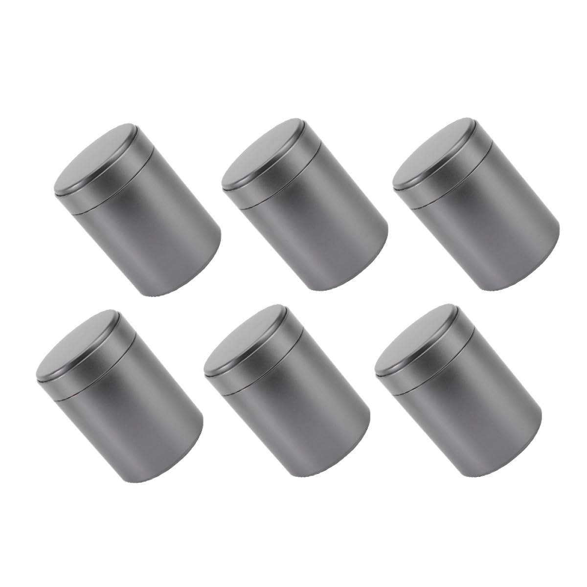 PACKOVE 6 Stück Metall Lagerbehälter aus Weißblech Luftdichte Runde Metalldosen mit Deckel Starke und Stilvolle Teedosen für Küche zur Aufbewahrung von Trockenprodukten und Bohnen
