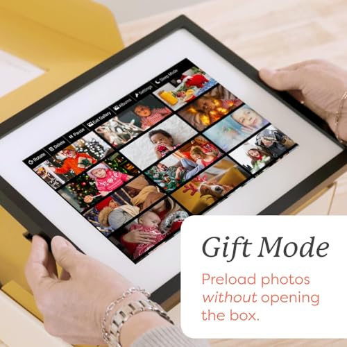 Image of Skylight Digital Picture Frame: 15 Inch WiFi Enabled with Load from Phone Capability, Touch Screen Digital Photo Frame Display - Customizable Gift for Friends and Family - Black