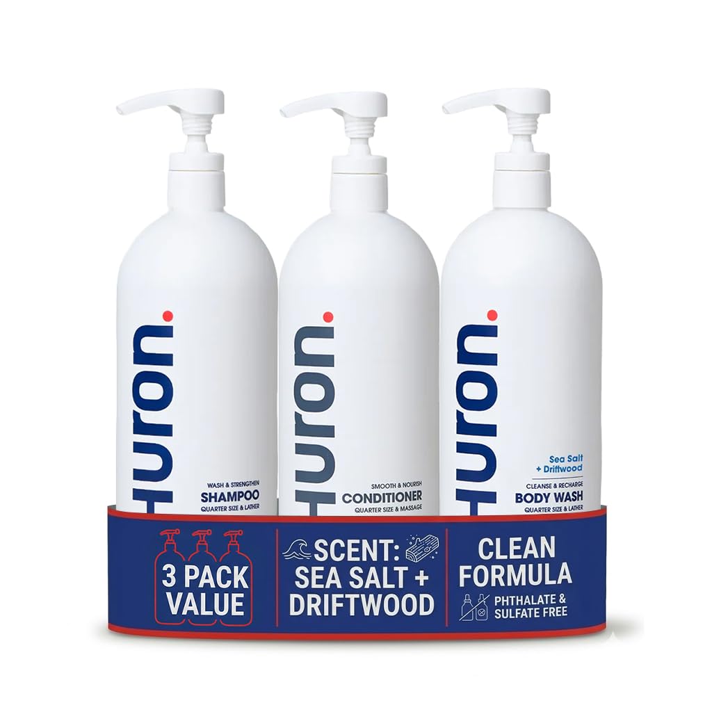 Huron Shower Kit Shampoo Conditioner Body Wash Hydrating
