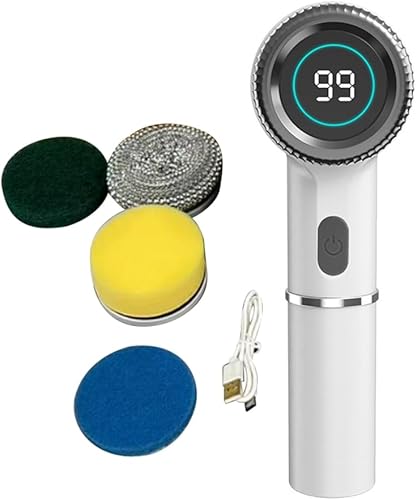 Electric Scrubber Electric Cleaning Brush Cordless Power Scrubber Wih 5 Replace Brush Heads for Bathroom Kitchens