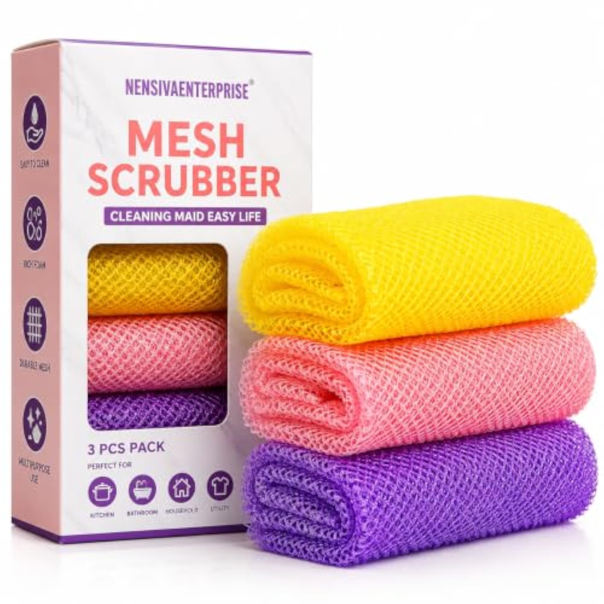 2 Pcs African Net Bath Sponge for Deep Cleaning