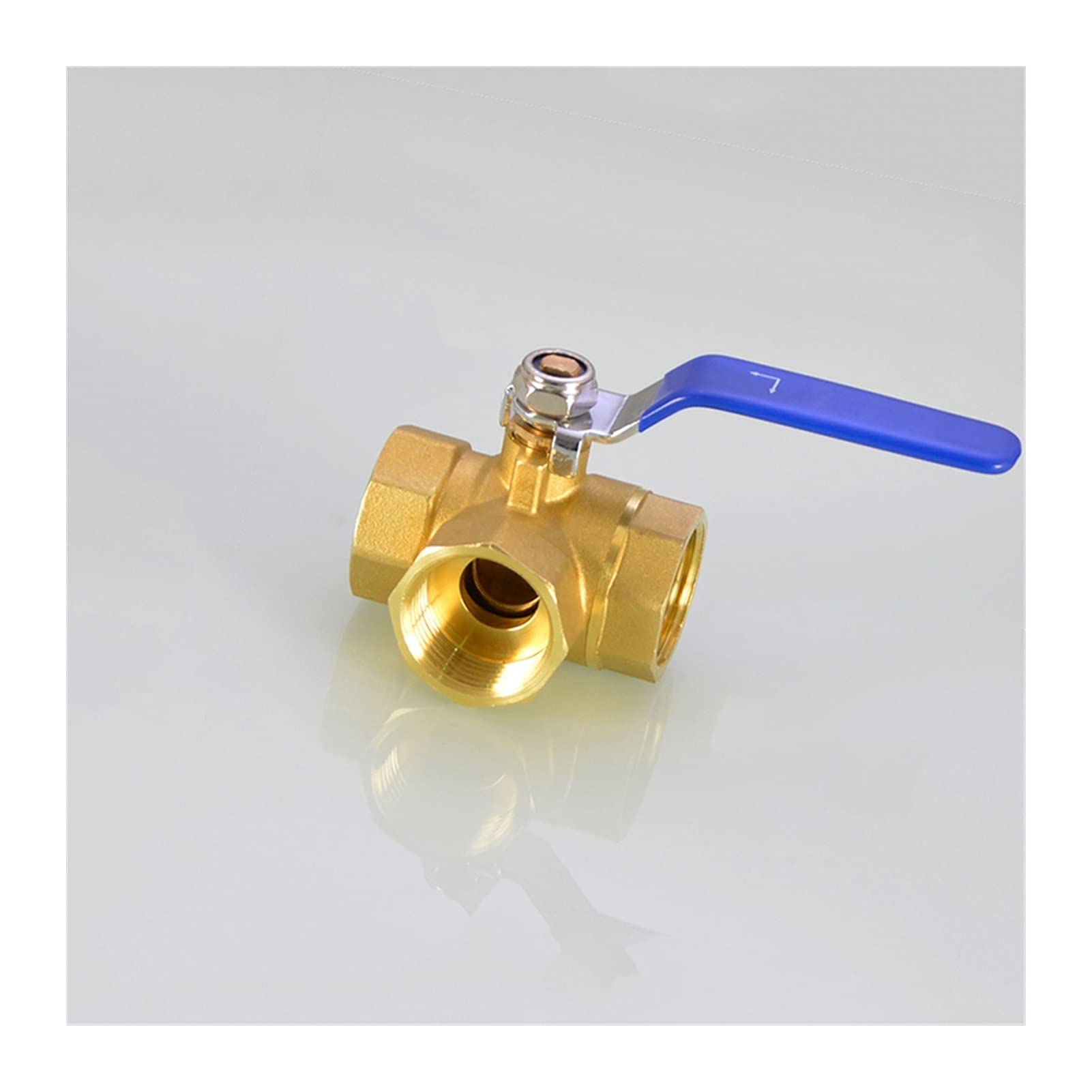 Robinet à boisseau sphérique 3 voies vanne laiton 1/2 femelle pour eau huile air gaz