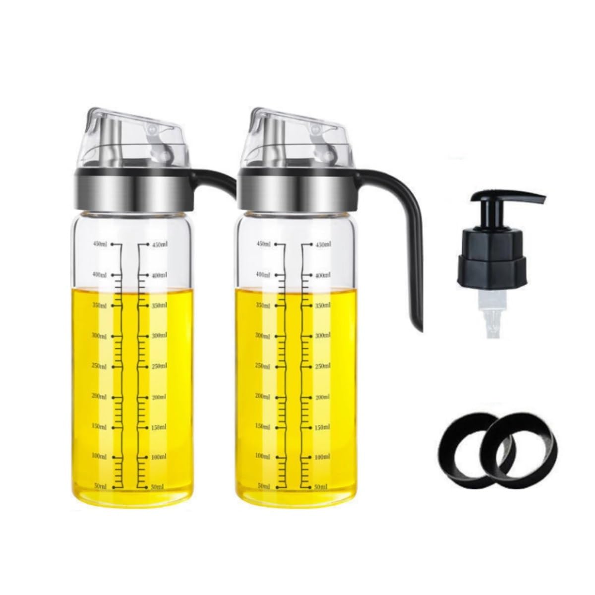 CVdrtyED Leak Proof Oil And Vinegar Dispenser Set Kitchen Household Leak Proof Soy Sauce Bottle Vinegar Pot Seasoning 2 Piece Set For Liquid Seasonings(22cm)