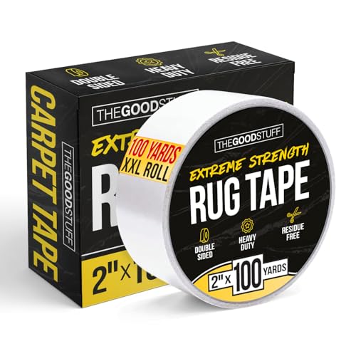 Image of Heavy Duty Double Sided Rug Tape [2 inchx100yd] Rug Pad Gripper for Hardwood Floors, Vinyl, Area Rugs, Tiles, and Concrete, Two Sided Tape Heavy Duty Carpet Tape, Strong Double Sided Carpet Tape