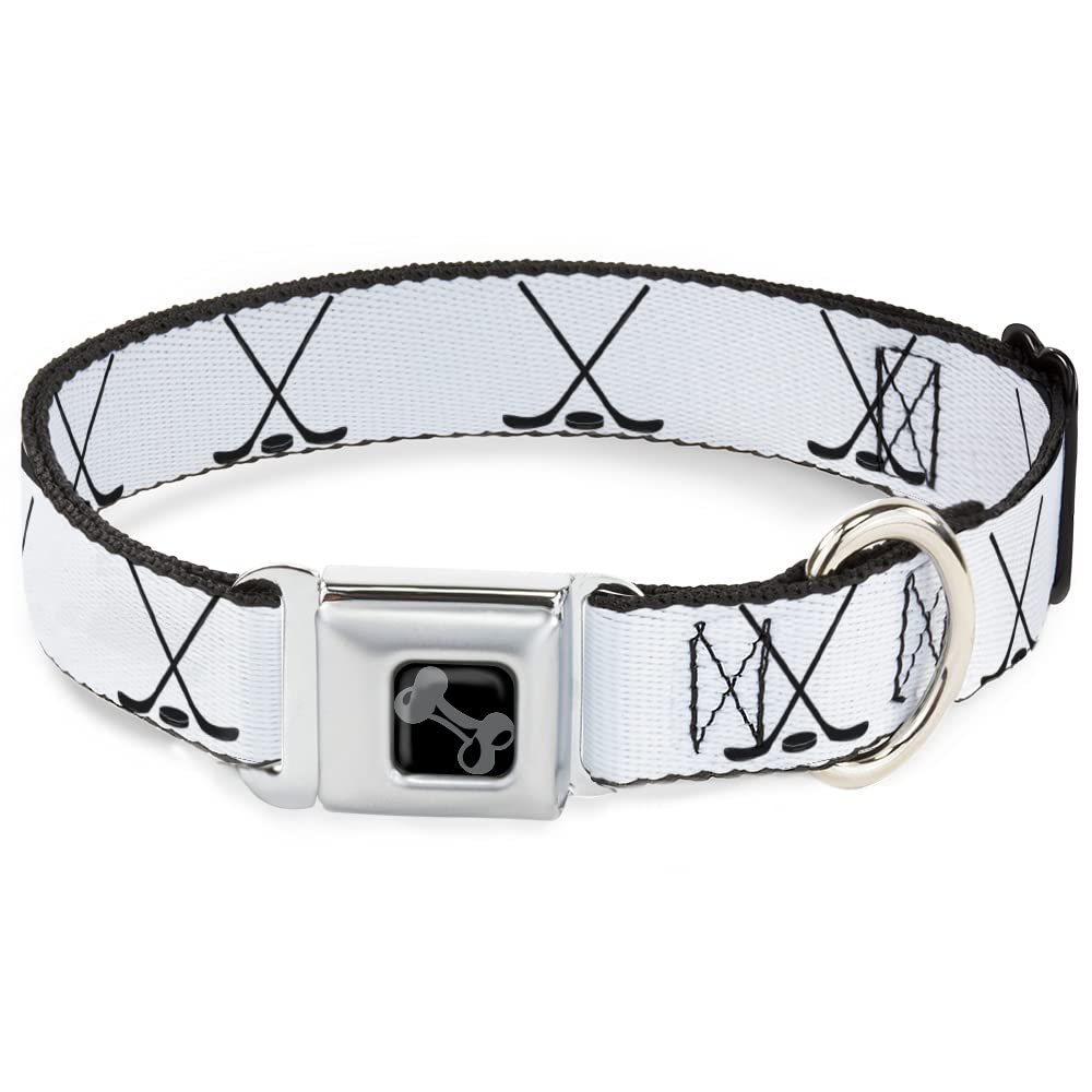 Collier pour chien boucle de ceinture hockey noir blanc 33-43 cm