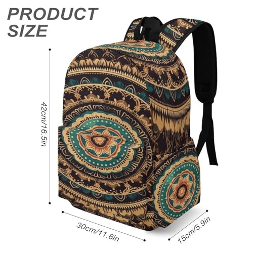 Mandala Printed Backpack Water-Resistant Pack Stylish Bag Lightweight Travel Backpack3