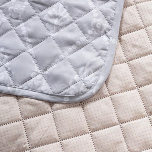 Image of House of Quirk 'Mughal Series' Anti-Slip Sofa Cover Mat with Pocket | Polyester Couch Protector for Pets, Kids & Spills (Grey Canvas, 180x170cm, Three Seater)