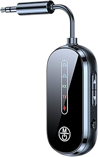 Receptor/transmisor digital de dientes azules, transmisor de audio inalámbrico, receptor de audio digital, fácil de usar, amplia aplicación, 13 x 2,9 x 1,3 cm para coche, aviones, tabletas, camiones