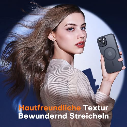 iPhone 14 Hülle mit MagSafe von Tocol, Schwarz, stoßfest und kratzfest