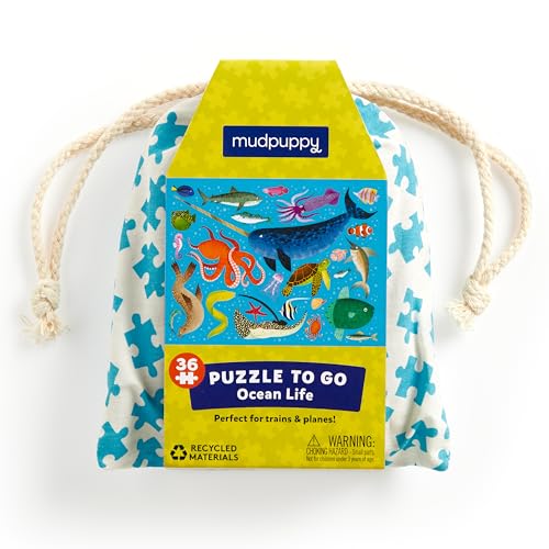 Image of Mudpuppy Ocean Life – 36 Piece Puzzle to Go Featuring Colorful Sea Creatures Perfect Travel Activity for Children Ages 3 and Up