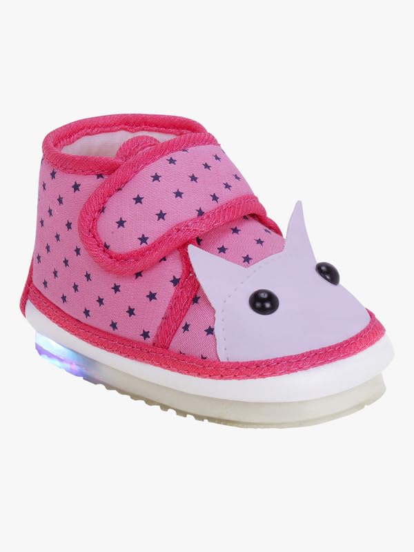 Image of CHIU Kids LED Light Shoes with Chu Chu Music Sound & Small Star Print for Baby Girls and Boys (Age Group - 12-15 Months, 15-18 Months 18-21 Months, 21-24 Months)