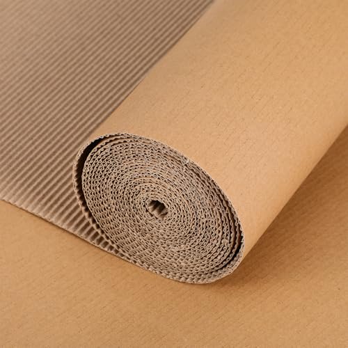 HOODANCOS 12x197in Cardboard Rolls for Gardening Corrugated Paper Sheets Shipping Boxes