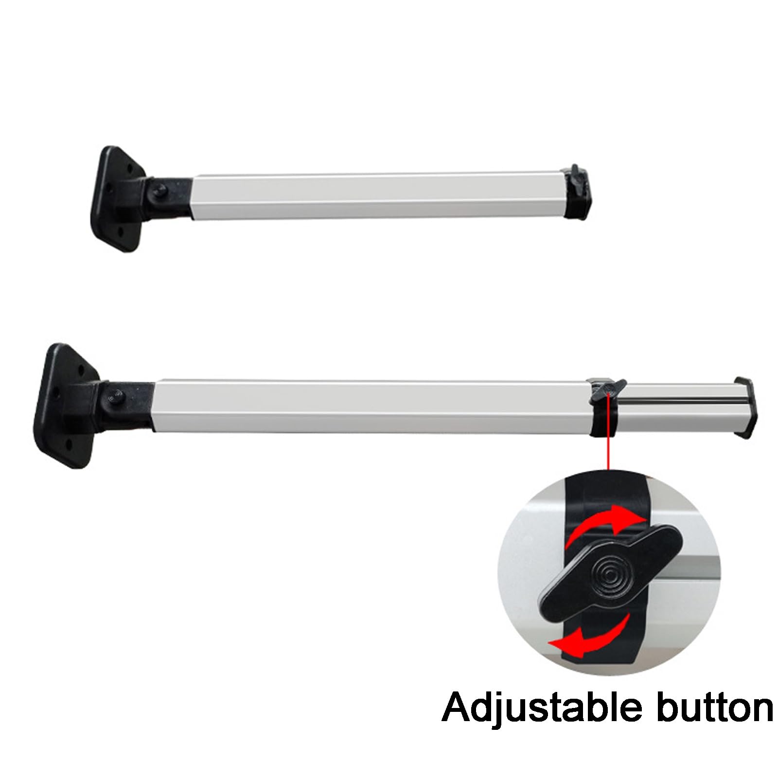 Składany stół z zamkiem błyskawicznym, akcesoria do przyczep kempingowych, uchwyt na nogi z boczną funkcją składania, zdejmowany i z regulacją wysokości, do przyczep kempingowych (czarny, 100 cm)