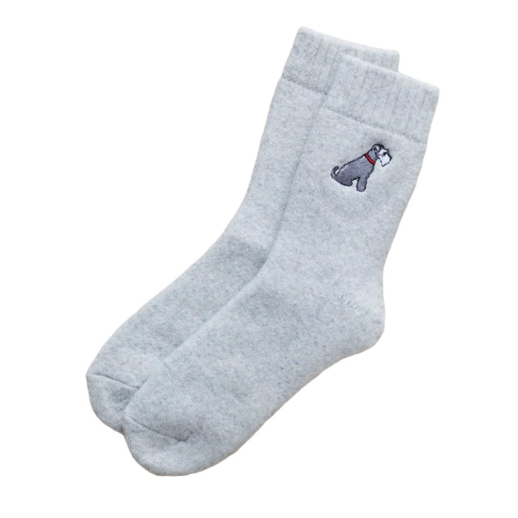 Sweet William Designs Unisex Pale Grey Grey Schnauzer Dog Walking Socks
