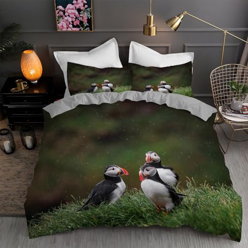 布団カバーハーフダブルどうぶつ 非常に柔らかく 通気性があり 肌にやさしく 防ダニ 抗菌性があり お手入れが簡単なマイクロファイバー寝具 洋式ベッド 和式布団兼用 ジッパー付き掛け布団カバー170*210cm 1枕カバー43X63cm,に適した男の子女