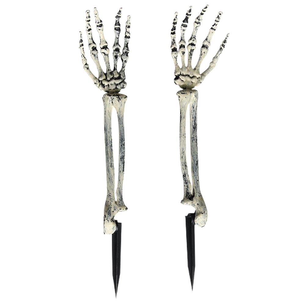 1 Paire Accessoires Fausses Mains En Os Main Osseuse Effrayante Os De La Main Squelette Halloween Blanche Décorations