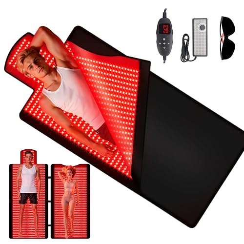 Red Light Therapy Mat Full Body 2026 Upgrade 2570 LEDs 74.6x33.3 Large Sleeping Bag Blanket Soft Leather Adjustable Timer Ideal Home Gift for Men & Women Athletes Seniors Office Workers