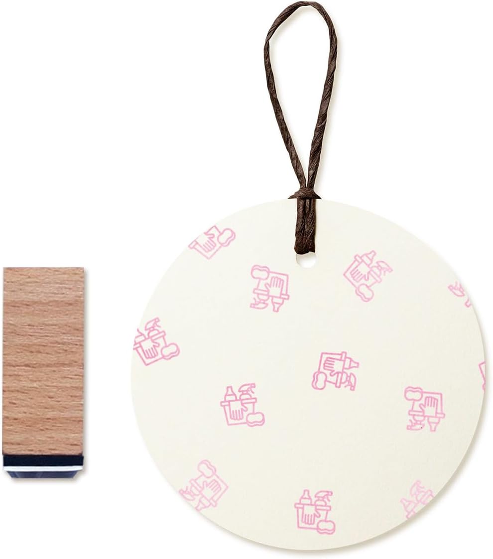 Cleaning Rubber Stamp, 3/5 Inch Small Mini Stamp for Scrapbooking Card Making Planner