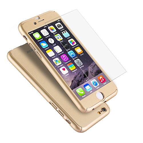 iPhone 6 Case, Coocolor Ultra Thin Full Body Coverage Protection Hard Slim iPhone 6 Case with Tempered Glass Screen Protector for Apple iPhone 6 4.7