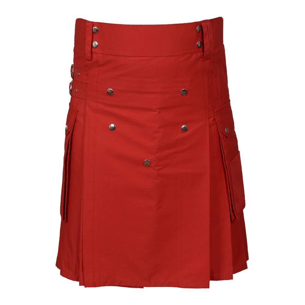 Scottish Designer Utility Kilts for Men Black Cotton Kilt Color & Size Options Available