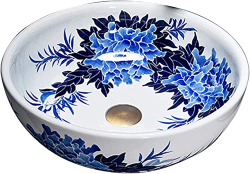 Lavabo de salle de bain en céramique rétro, l'art de la porcelaine bleue et blanche chez vous