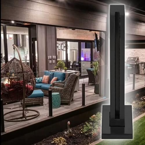 Poteau de garde-corps en verre de haute qualité avec finition noire mate pour architecture épurée