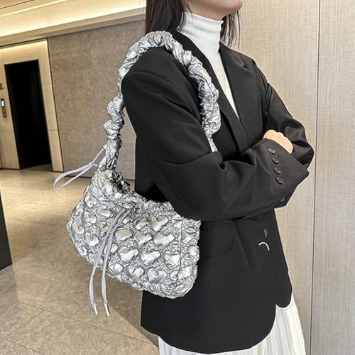 2025 Trendy Cloud Hobo Bag for Women Adjustable Drawstring Shoulder Purse Lightweight Spacious Nylon Handbag4