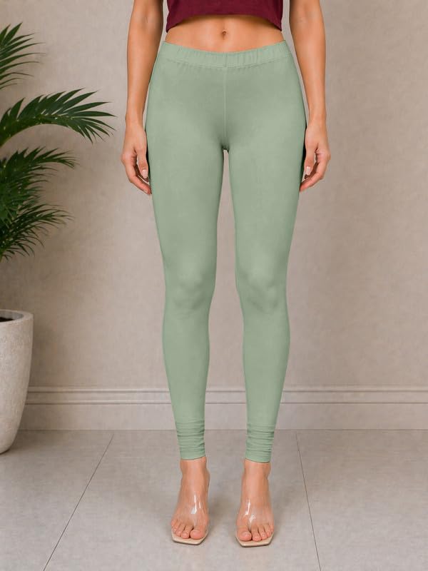 Image of TRENDMALLS Women's Microfiber Elastane Stretch Soft Churidar Length Leggings with Ultrasoft Waistband