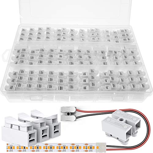 cersaty®104 Pcs Lüsterklemmen Steckbar 250V/10A,CH2 CH3 Schnellverbinder Verbindungsklemmen, Federverbindungsstück Zum Anschluss Beleuchtung Cover